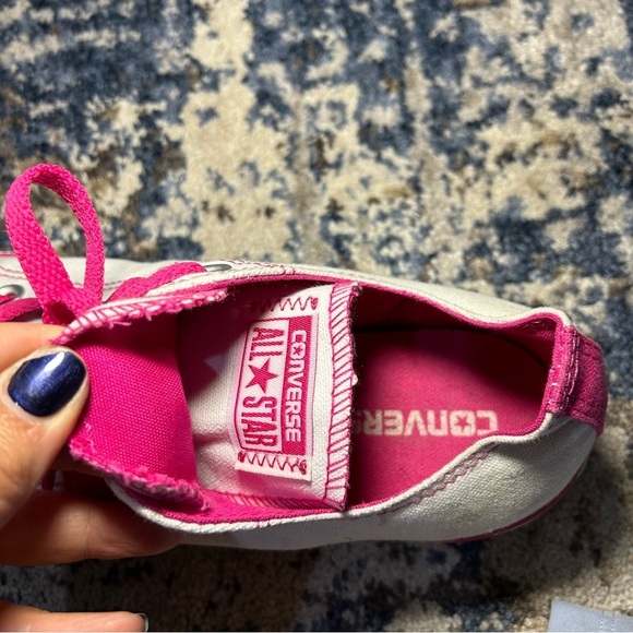 Converse Chuck Taylor All Star Double Tongue White & Pink Stitched Sneakers 8 - Picture 8 of 11
